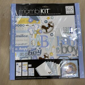Baby Boy Theme 12x12 Scrapbook Kit, Me and My Big Ideas Mambikit, New